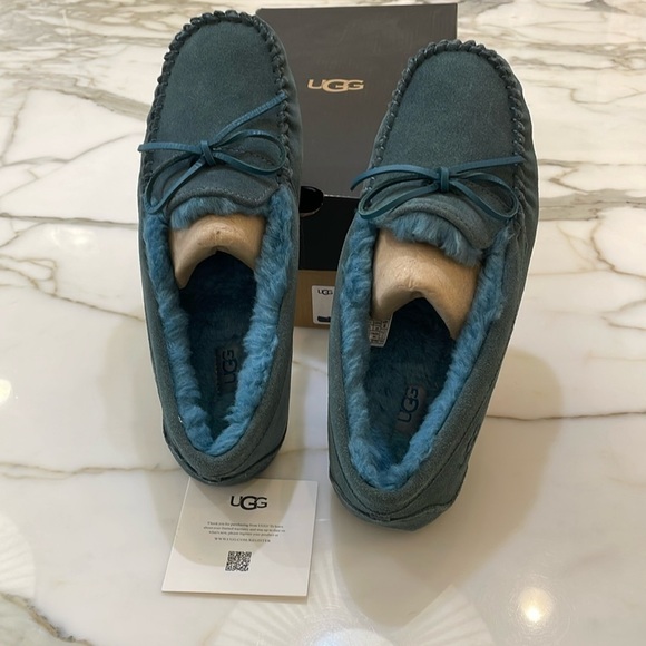 ⭐️UGG Corvin Blue Suede Loafers—Fur Lining—Men’s—New in Box! Comfortable 10